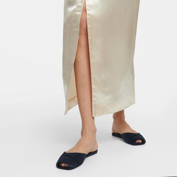 The Row "Milla" Satin Slides in Navy, size 39.5 - Picture 7 of 8